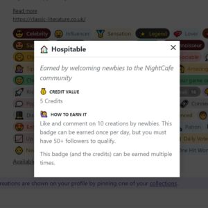 NightCafe Hospitable 5 Free Credits